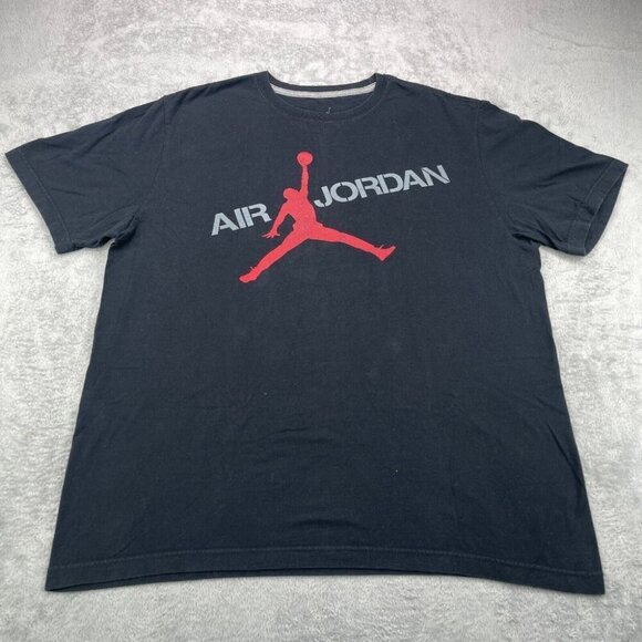 Nike Air Jordan T Shirt Mens Extra Large Black Jumpman Logo Short Sleeve Retro - Picture 1 of 7